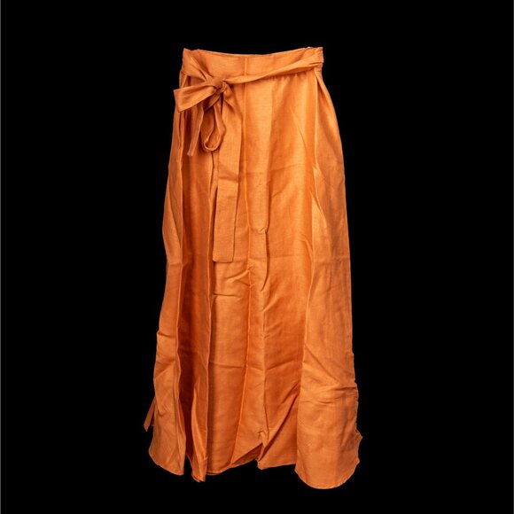 Linenfairytales Linen Maxi Wrap Skirt – Saffron Orange – 2XL – NWOT - Picture 1 of 4